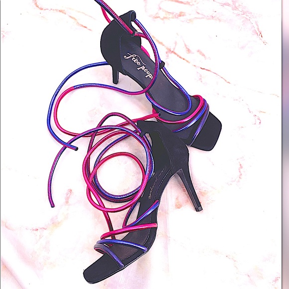 Free People Shoes - Free people purple pink strappy heels size 9